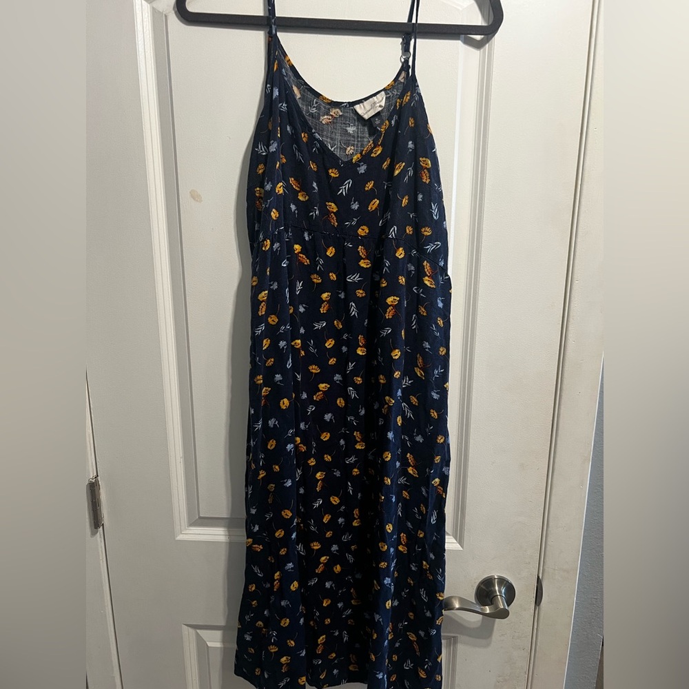 Blue summer like dress with flowers